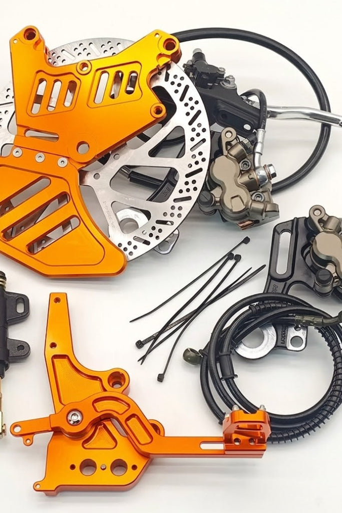 Dual-Caliper Bracket + 240mm Rear Rotor + UB Rear Brake & Caliper Assembly - Compatible with Light Bee E Ride Pro SS 2.0